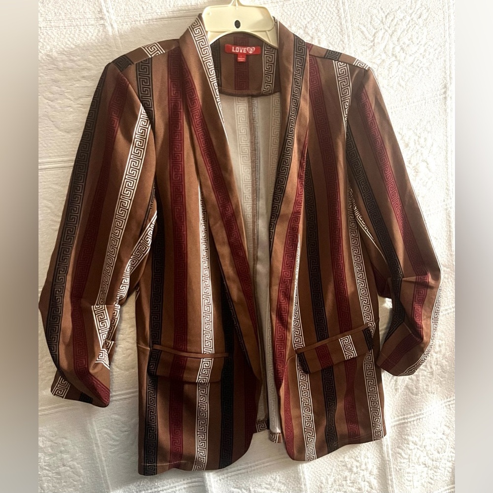 Love 83 Open Front Jacket Blazer Sweater Size L Large